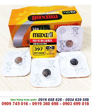 Maxell SR726SW-Pin 397, Pin Maxell SR726SW-397 silver oxide 1.55v (Loại vỉ 1viên)